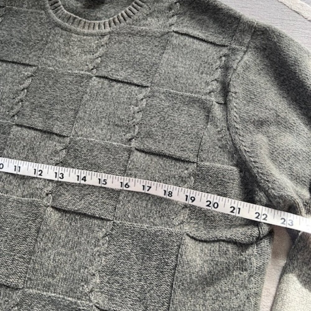 Vintage Geoffrey Beene Olive Classic Crew Neck Cotton Sweater  Men's XL - Picture 8 of 10